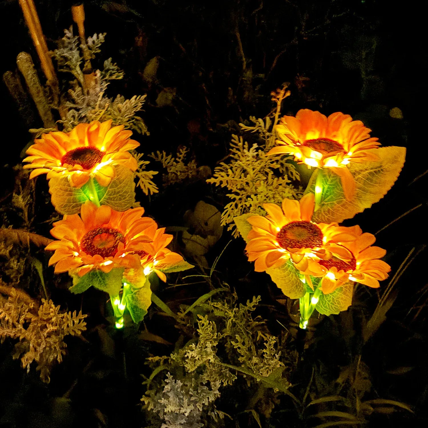 Outdoor LED Lawn Lamp Sunflower Solar Lights Ground Light Christmas Garden Party Wedding Home Courtyard Navidad Decoration