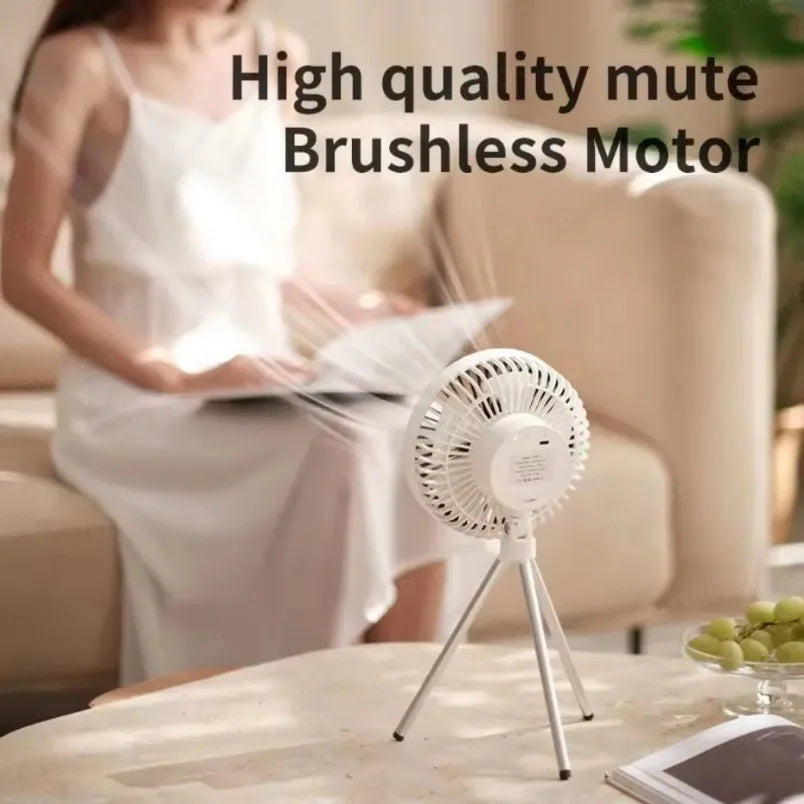10000mAh 4000mAh Camping Fan Rechargeable Desktop Portable Circulator Wireless Ceiling Electric Fan with Power Bank LED Lighting