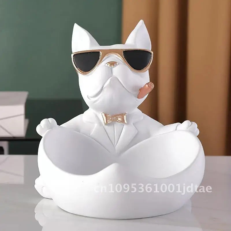 Cool Dog Figurine Statue Resin Animal Ornament Home Decor Storage Box Art Sculpture Gift