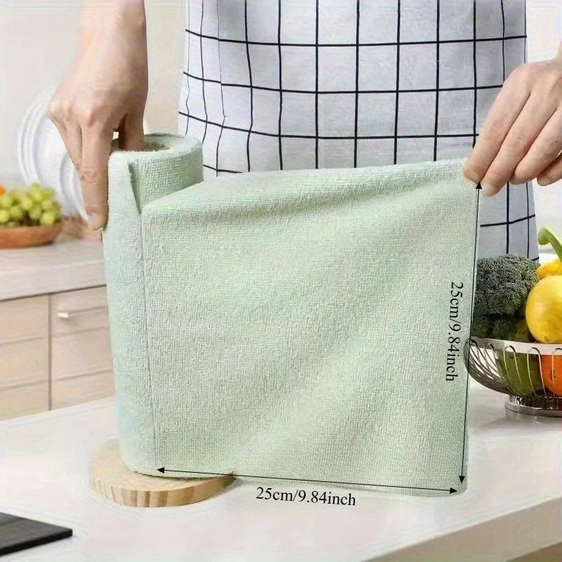 20pcs/Roll Microfiber Dish Cloths Multi Purpose Towels for Tableware Double Sided Cleaning Rags Kitchen Accessories