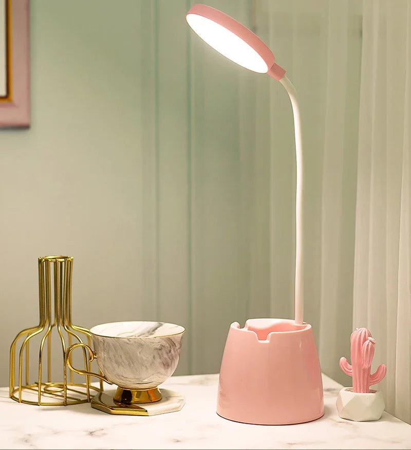 New LED Eye Protection Desk Lamp USB Bedside Lamp Charging Student Study Dormitory Reading Lamp Bedroom Night Light Gift