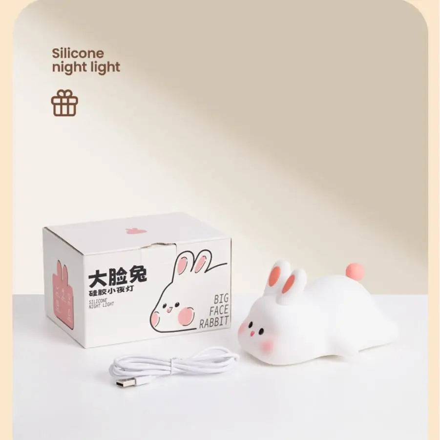 Cute Panda Silicone Patting Lamp Rechargeable Timing LED Night Light For Bedroom Bedside Room Decoration Kids Boys Birthday Gift