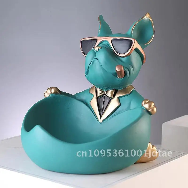 Cool Dog Figurine Statue Resin Animal Ornament Home Decor Storage Box Art Sculpture Gift