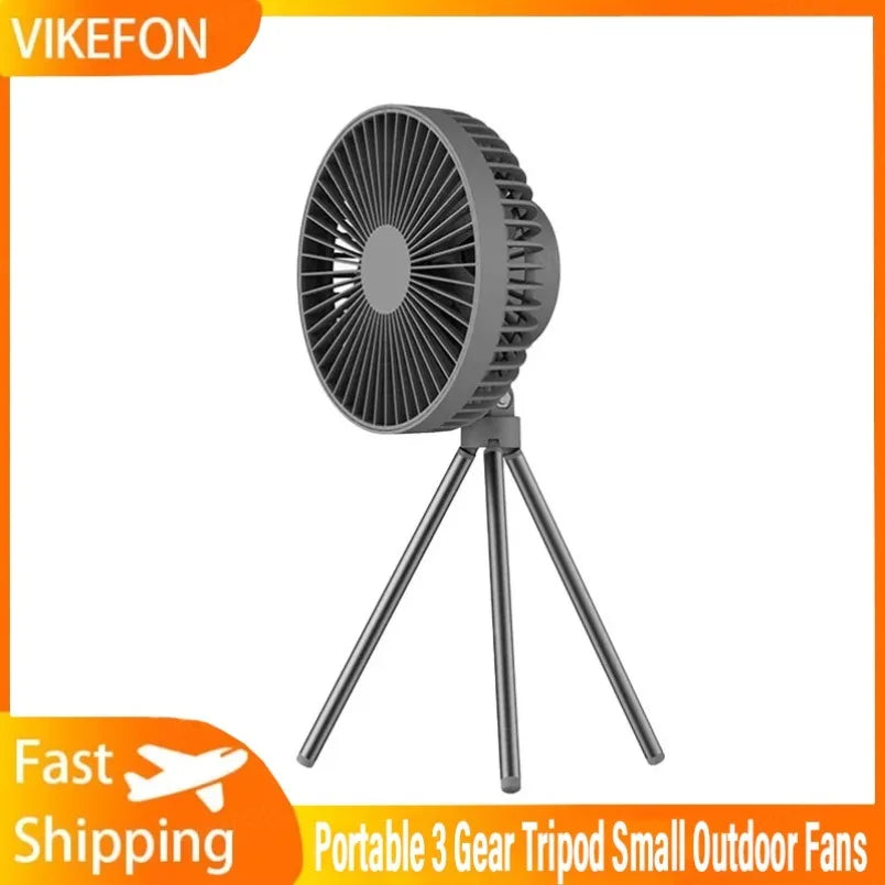 10000mAh 4000mAh Camping Fan Rechargeable Desktop Portable Circulator Wireless Ceiling Electric Fan with Power Bank LED Lighting