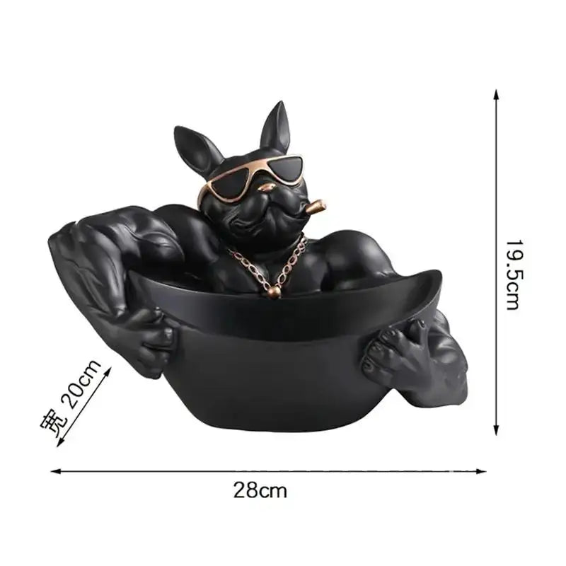 Cool Dog Figurine Statue Resin Animal Ornament Home Decor Storage Box Art Sculpture Gift