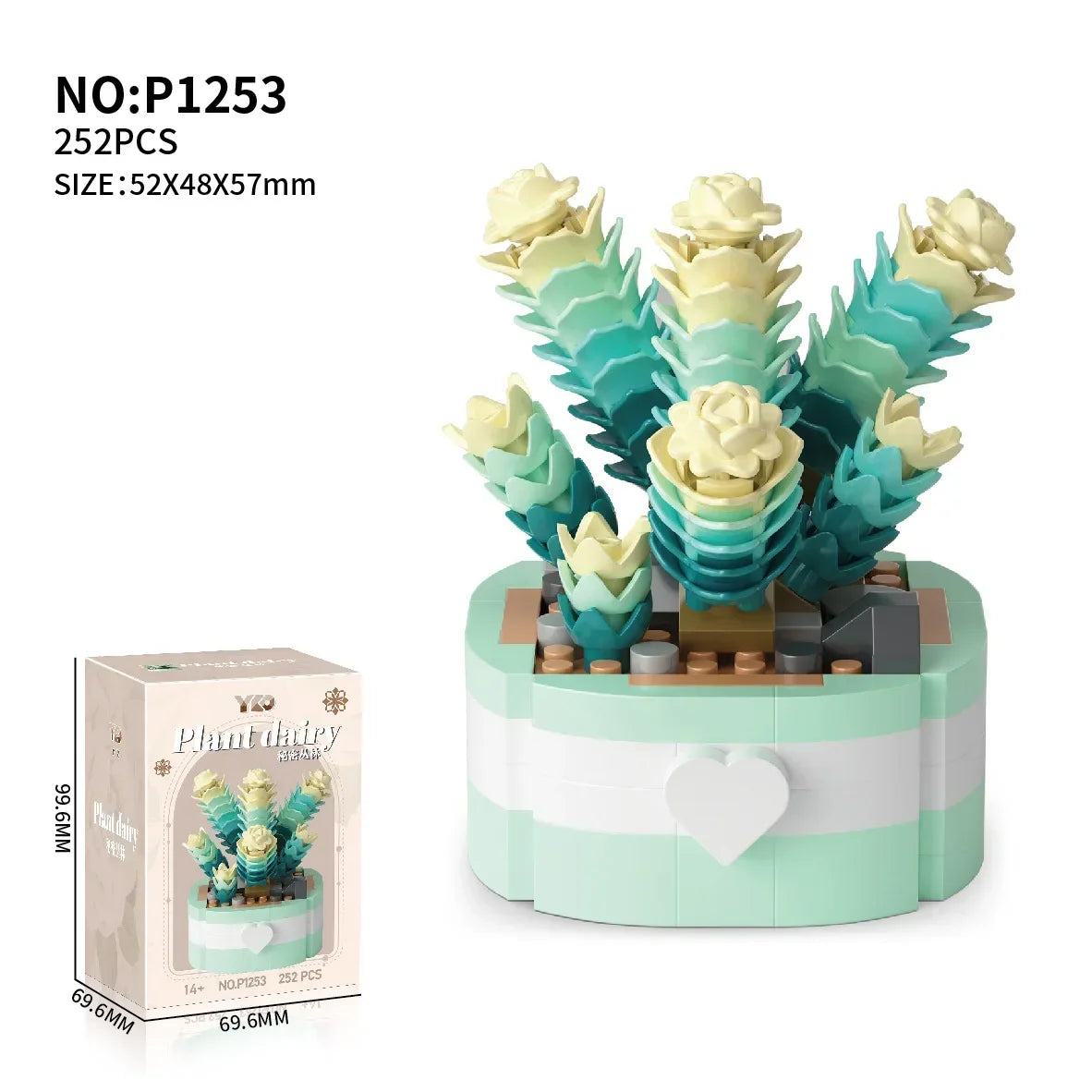 Flower Succulents Building Blocks Everlasting Flower Bonsai Tree Gardens Romantic Bricks DIY Potted Plants Model Kids Kits Toys