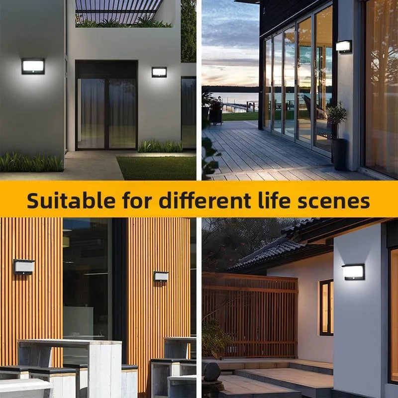 LED Outdoor Solar Porch Light with Motion Sensor Bright Fence Wall Light IP65 Waterproof for Garden Yard Balcony Garage Decor