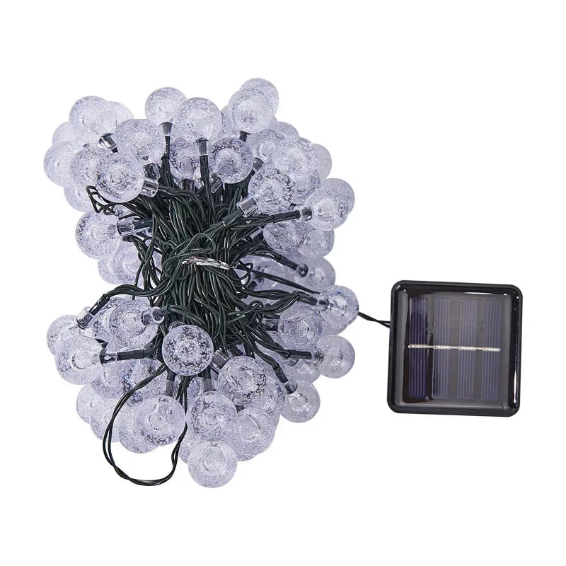 Outdoor Water Drops Outdoor Waterproof Orb Christmas Lights Patio Holiday Party Solar Bubble Balls Lamp String Lights