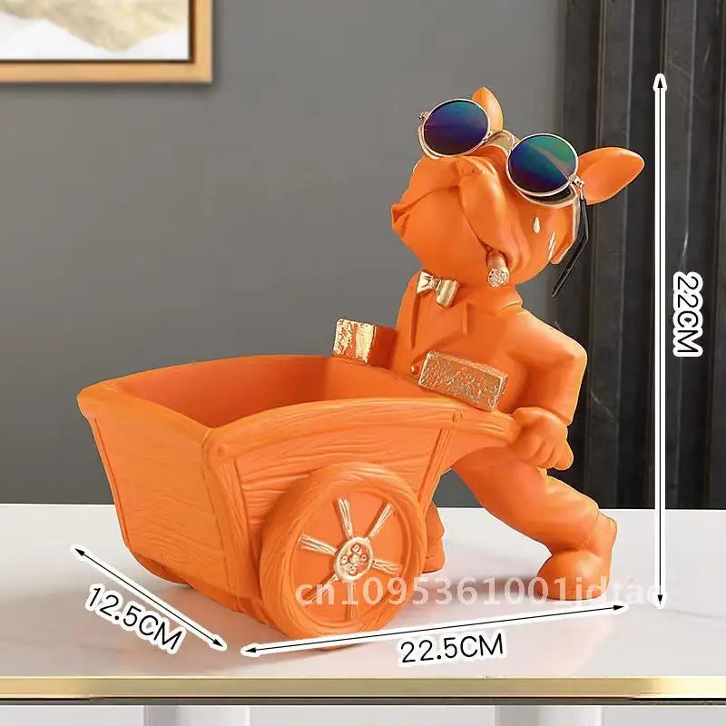 Cool Dog Figurine Statue Resin Animal Ornament Home Decor Storage Box Art Sculpture Gift