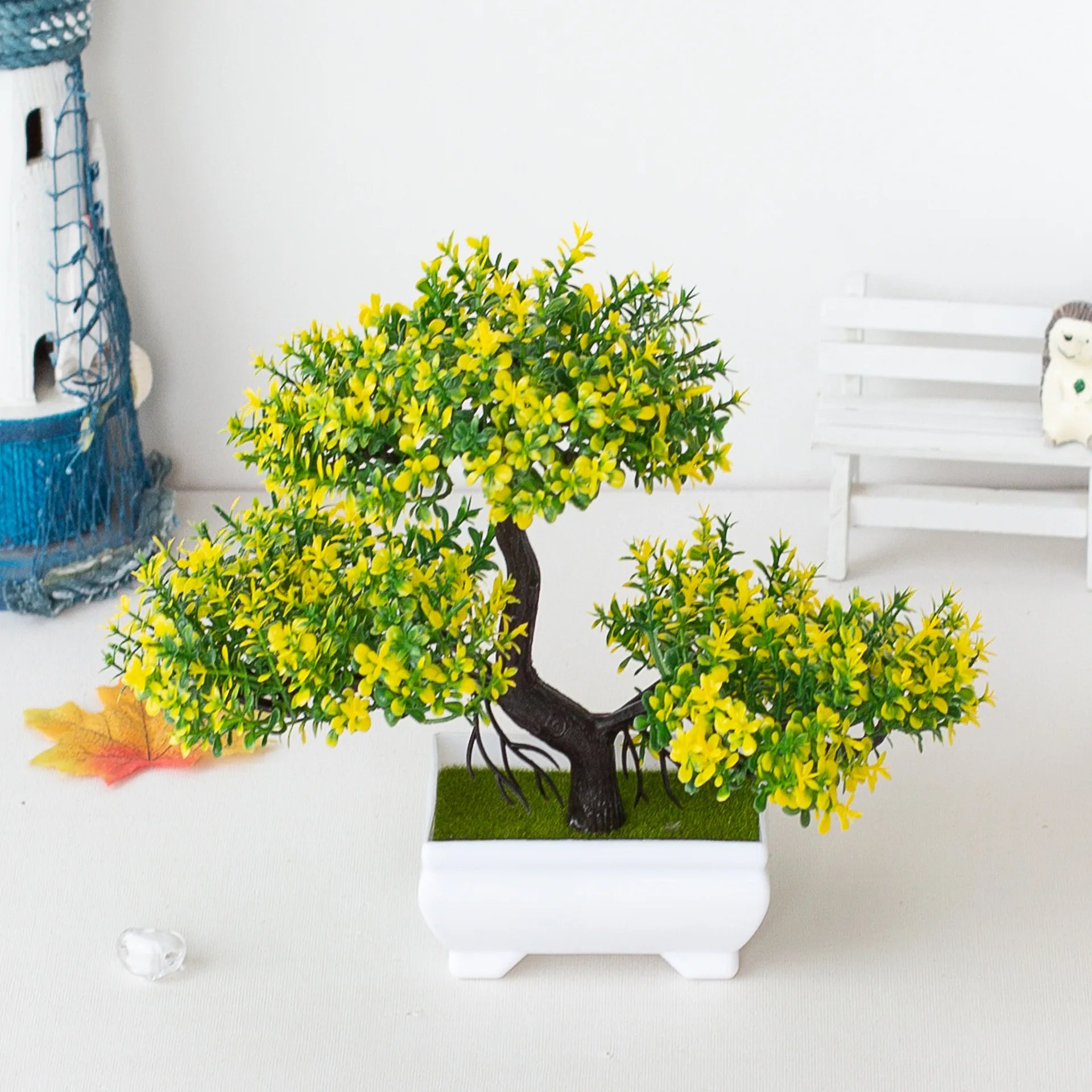Artificial Plants Bonsai Small Tree Pots Fake Plant Flowers Potted Ornaments For Home Room Table Decoration Hotel Garden Decors