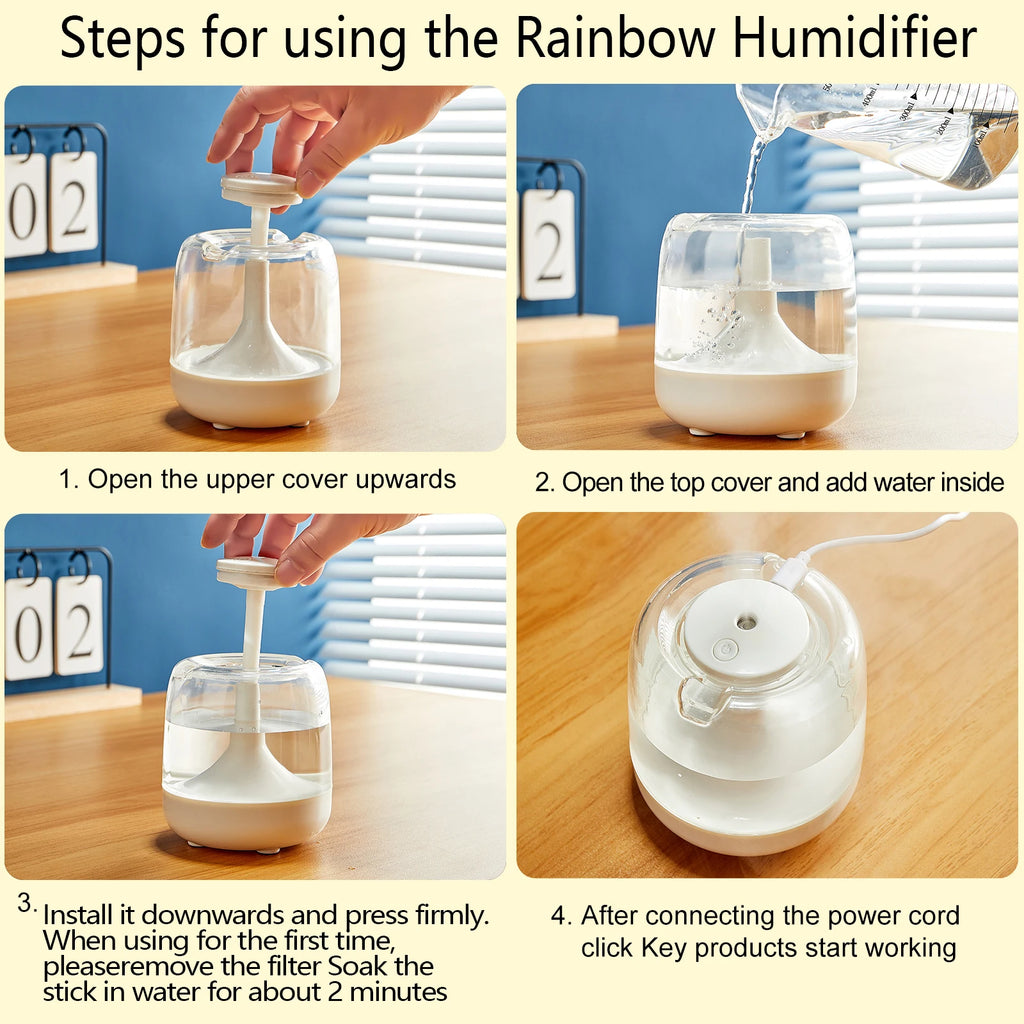 650ML Portable Humidifier Air Humidifier Essential Oil Home Bedroom Aroma Diffuser With Colorful Night Lights USB Humidifier