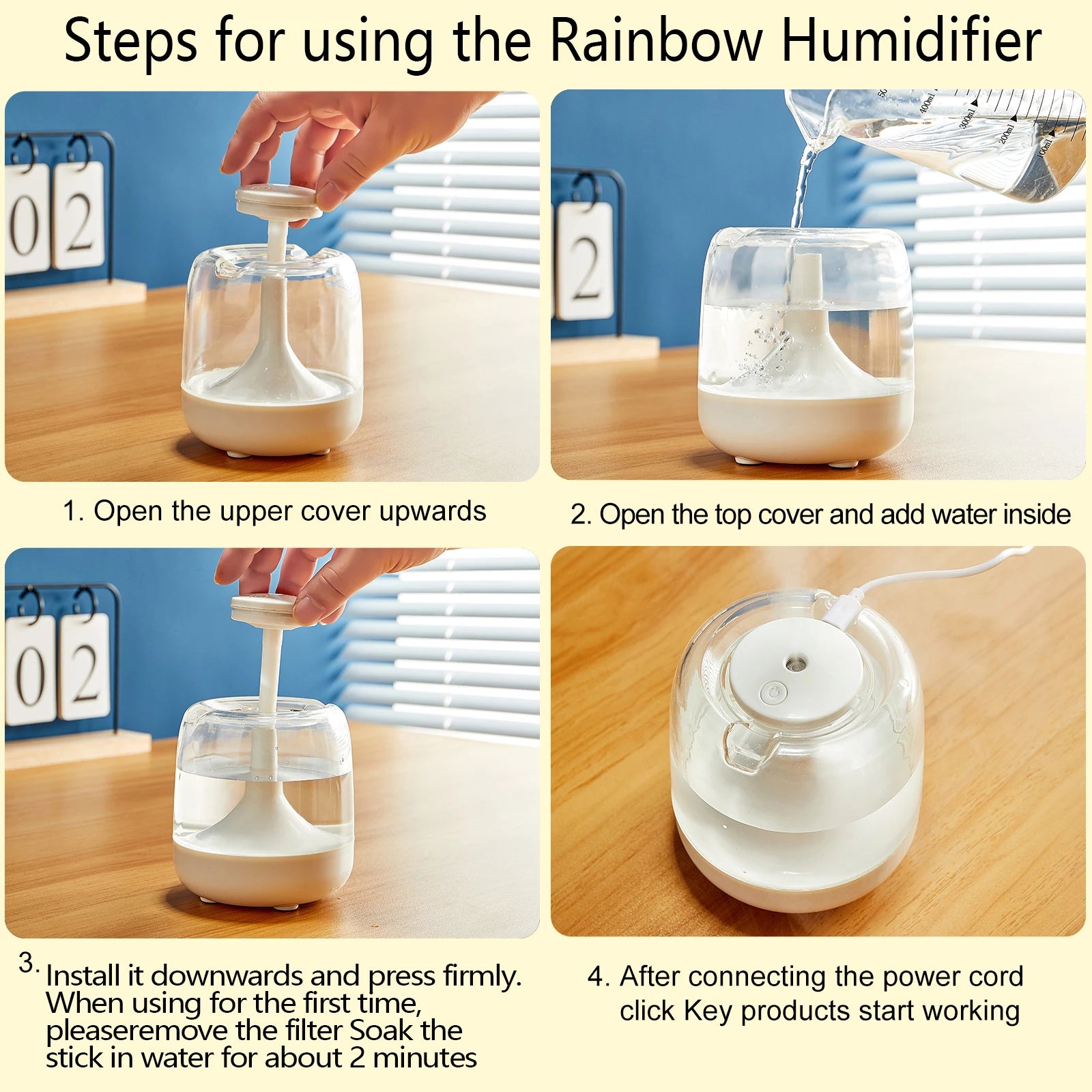 650ML Portable Humidifier Air Humidifier Essential Oil Home Bedroom Aroma Diffuser With Colorful Night Lights USB Humidifier