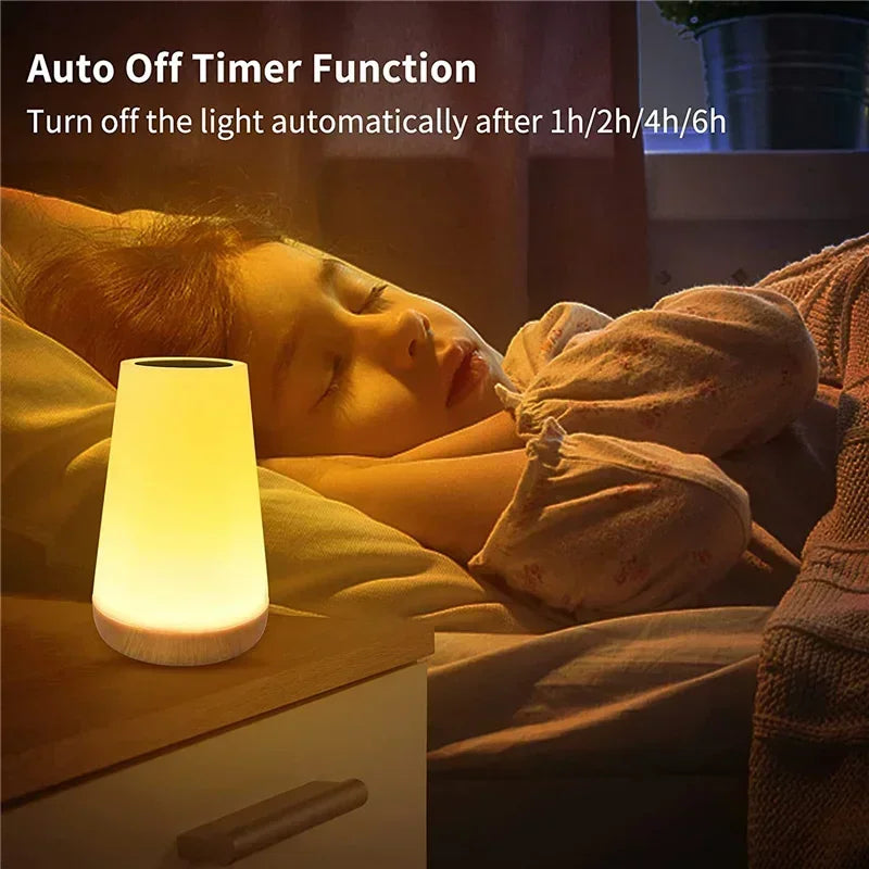Light RGB 13 Color Changing Night  Remote Control Touch Dimmable Lamp Portable Table Bedside Lamps USB Rechargeable Night Lamp
