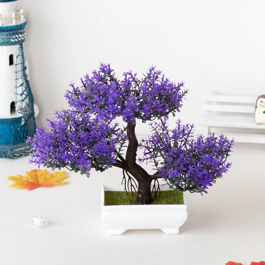 Artificial Plants Bonsai Small Tree Pot Fake Plant Flowers Potted Ornaments For Hotel Home Room Table Decoration Garden Decor