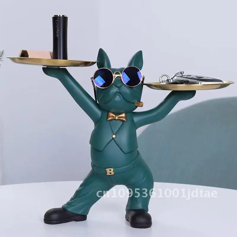 Cool Dog Figurine Statue Resin Animal Ornament Home Decor Storage Box Art Sculpture Gift