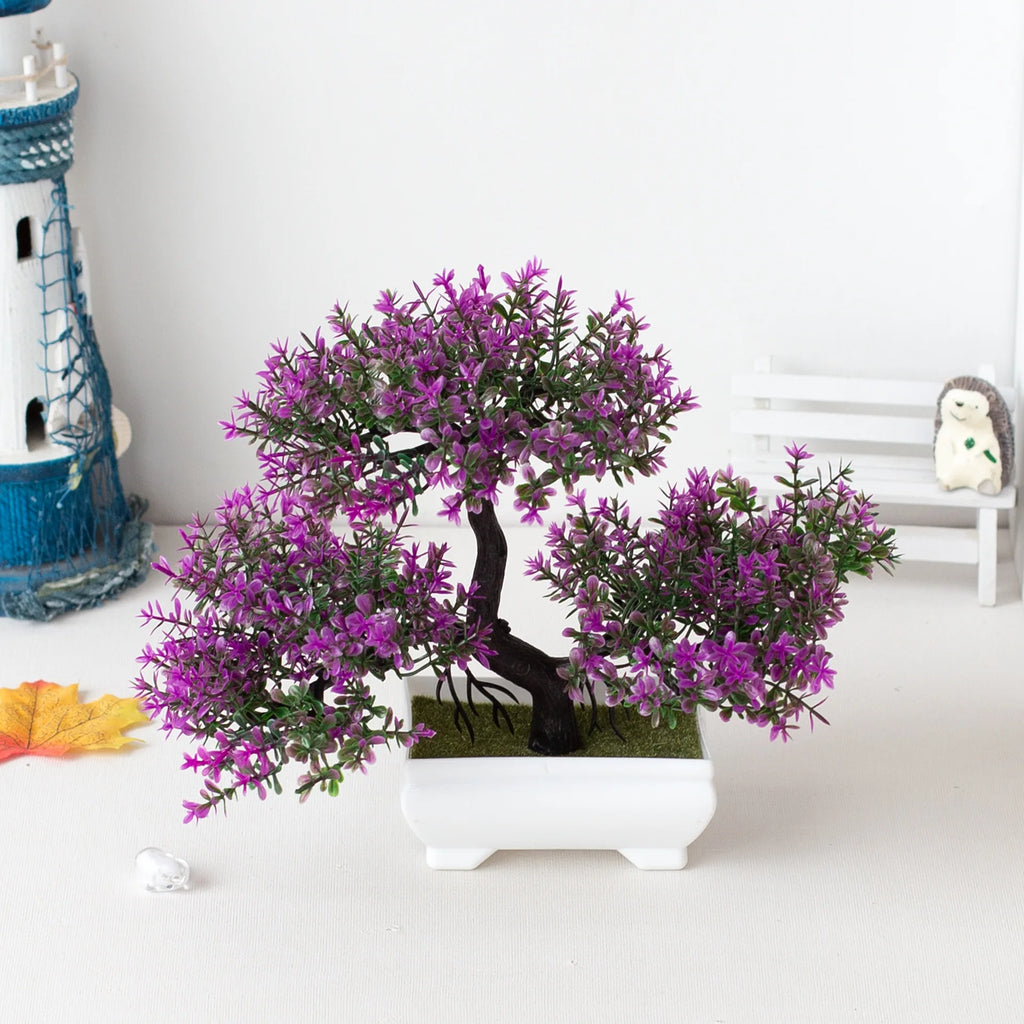Artificial Plants Bonsai Small Tree Pot Fake Plant Flowers Potted Ornaments For Hotel Home Room Table Decoration Garden Decor