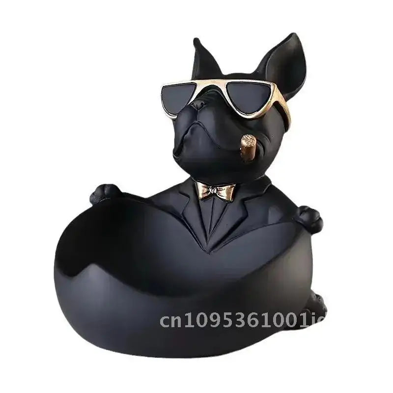 Cool Dog Figurine Statue Resin Animal Ornament Home Decor Storage Box Art Sculpture Gift
