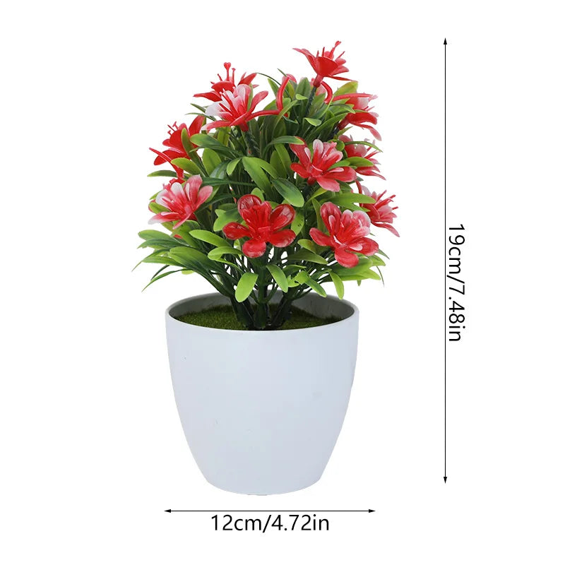 1pc Artificial Potted Plant Small Bonsai Flowers Pot Simulated Tree Ornaments Wedding Home Hotel Office Table Decor Fake Plants