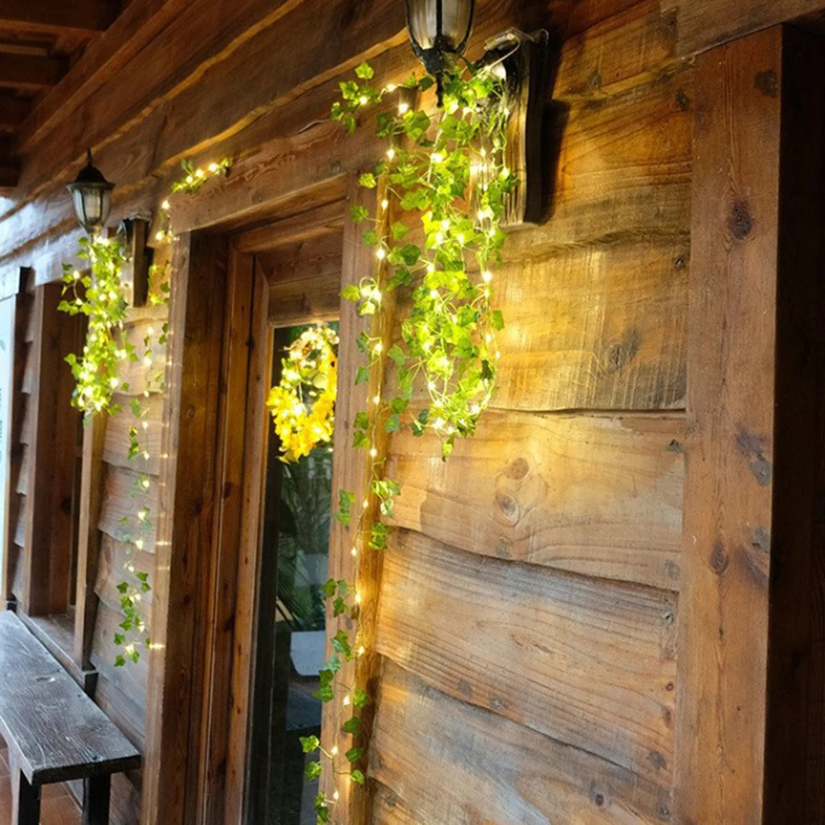 Flower Green Leaf String Lights USB And Battery Powered Ivy Vine Fairy Lights Garland For Party Christmas Courtyard Decoration