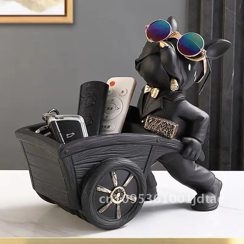 Cool Dog Figurine Statue Resin Animal Ornament Home Decor Storage Box Art Sculpture Gift