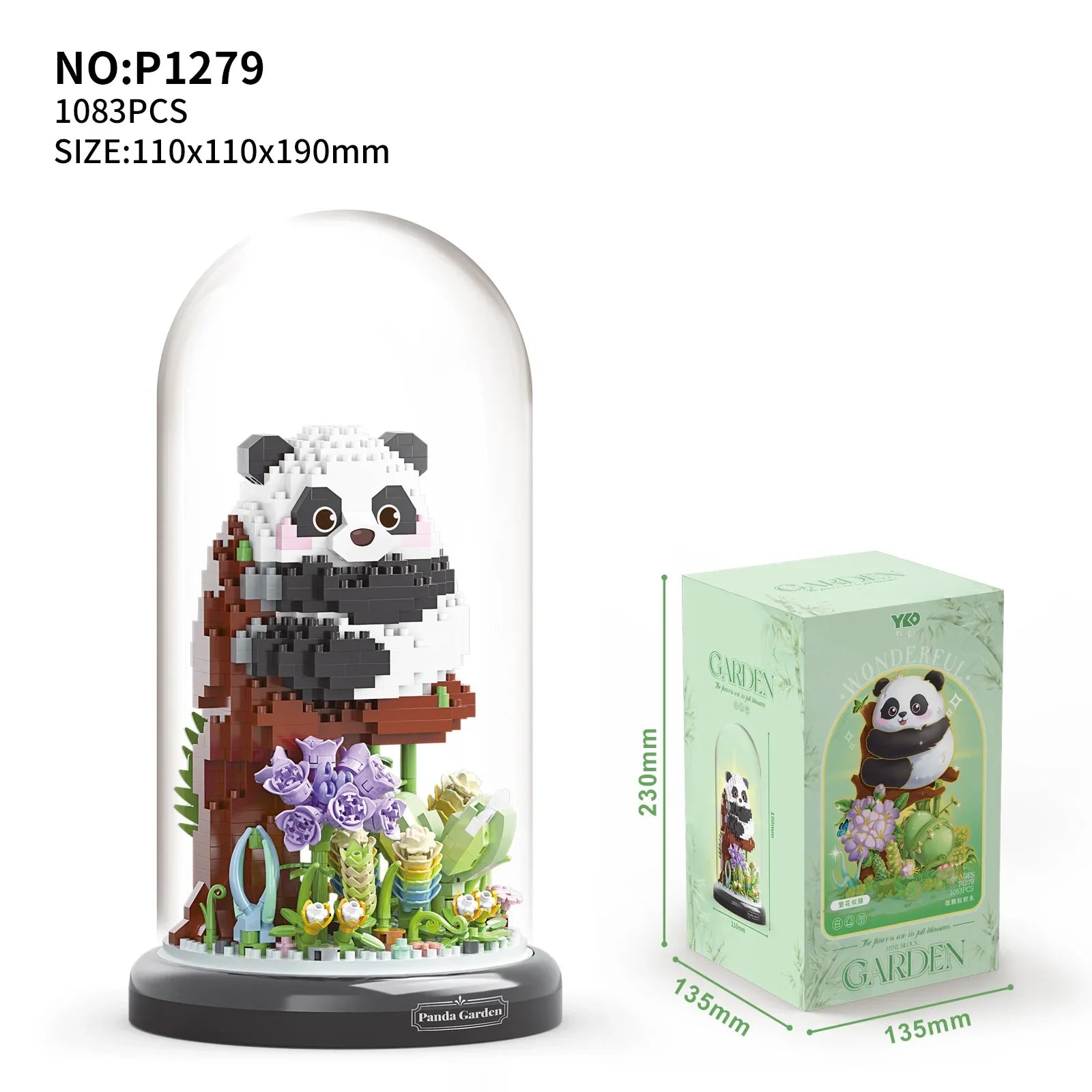 Flower Succulents Building Blocks Panda Owl Bonsai Tree Gardens Romantic Bricks Dust coverDIY Potted Plants Model Kids Kits Toys