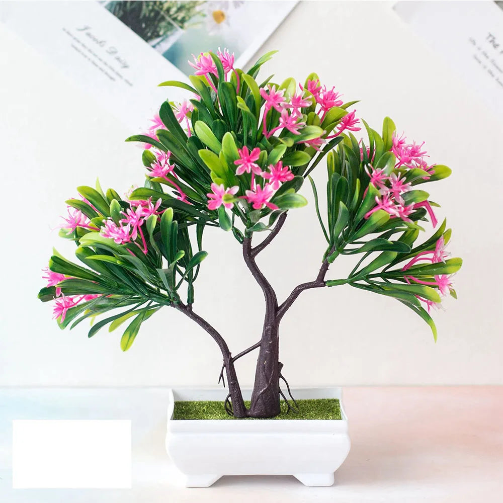 Artificial Plants Bonsai Small Tree Pot Fake Plant Flowers Potted Ornaments For Hotel Home Room Table Decoration Garden Decor