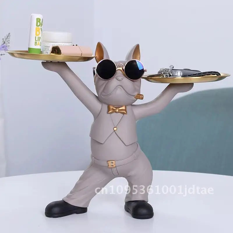 Cool Dog Figurine Statue Resin Animal Ornament Home Decor Storage Box Art Sculpture Gift