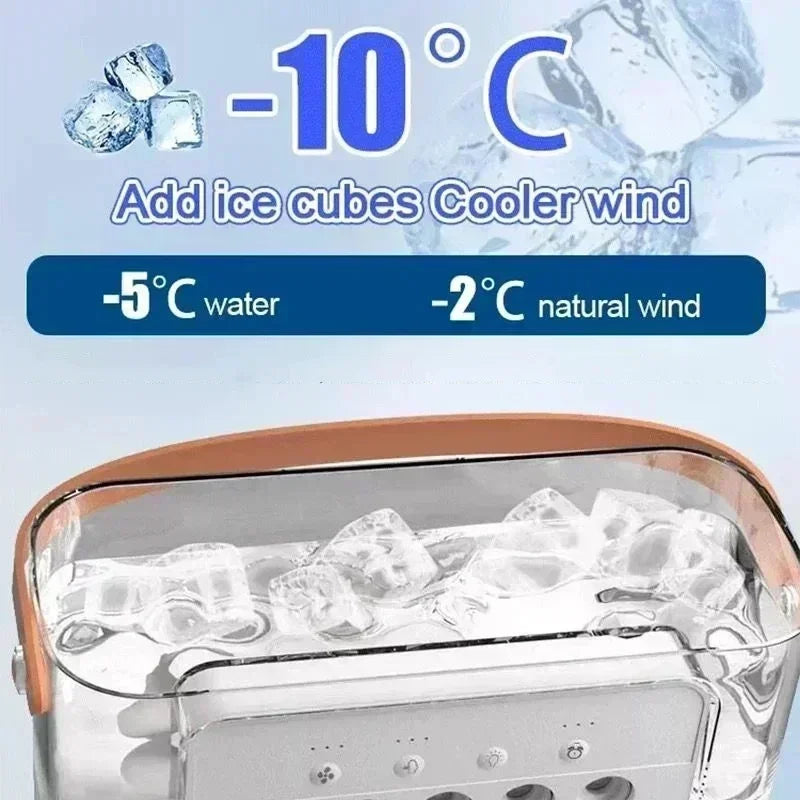 3 in 1 Summer Cooling Fan Portable Desktop Humidifier Mini USB Air Conditioner with Night Light for Home or Office