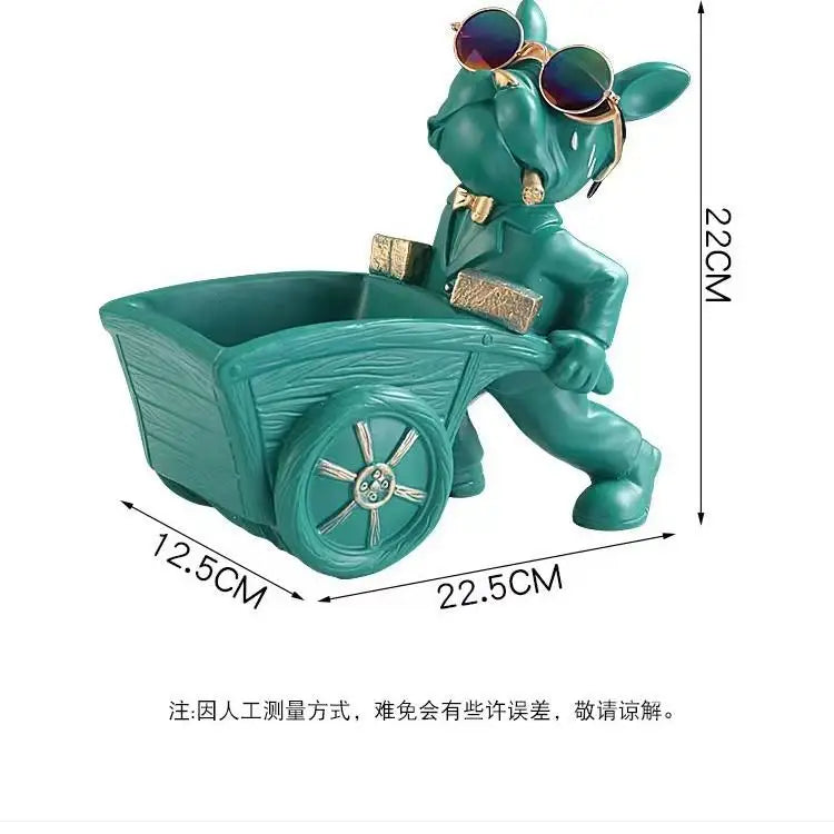 Cool Dog Figurine Statue Resin Animal Ornament Home Decor Storage Box Art Sculpture Gift
