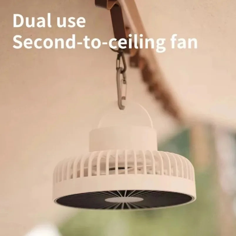 10000mAh 4000mAh Camping Fan Rechargeable Desktop Portable Circulator Wireless Ceiling Electric Fan with Power Bank LED Lighting
