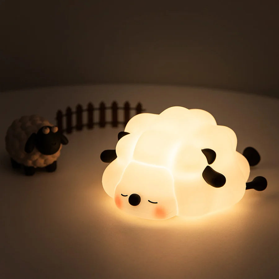 LED Night Lights Cute Sheep Panda Touch Sensor Silicone Lamp USB Rechargeable Timing Room Decor nightlight Kids Birthday Gifts