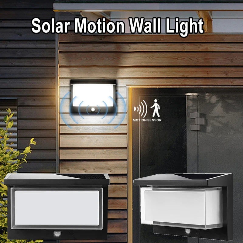 LED Outdoor Solar Porch Light with Motion Sensor Bright Fence Wall Light IP65 Waterproof for Garden Yard Balcony Garage Decor