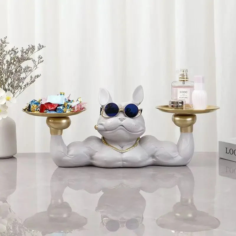 ERMAKOVA New Style Cool Dog Figurine Dog Statue Storage Box Animal Ornament Resin Craft Art Sculpture Figurine Home Decoration