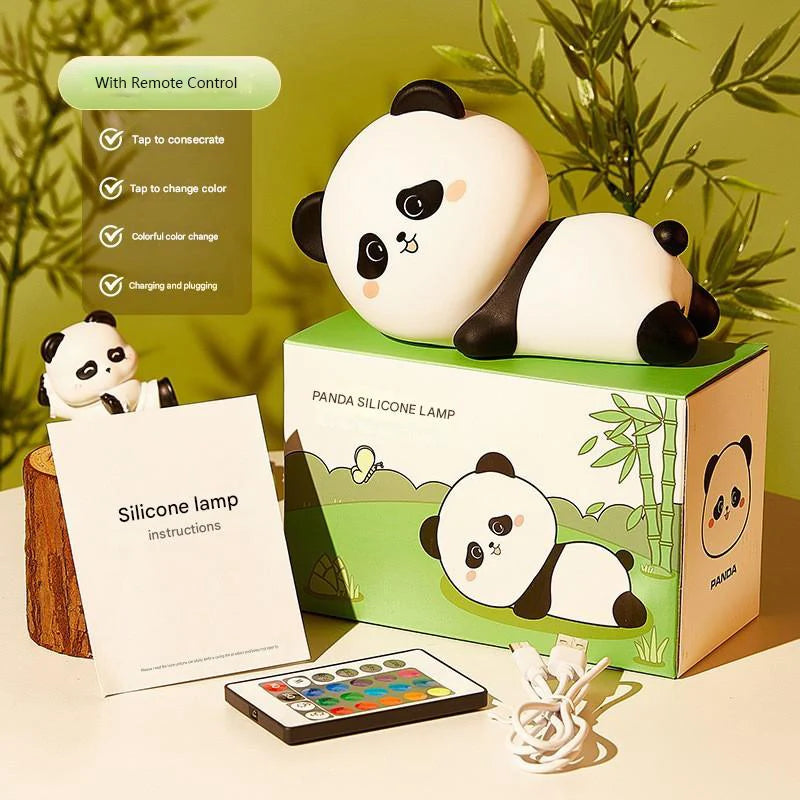 LED Night Light Cute Panda Silicone Lamp 15/30/60 Min Timing Girls Baby Bedroom Nightlight Gift For Breastfeeding Nursery Decor