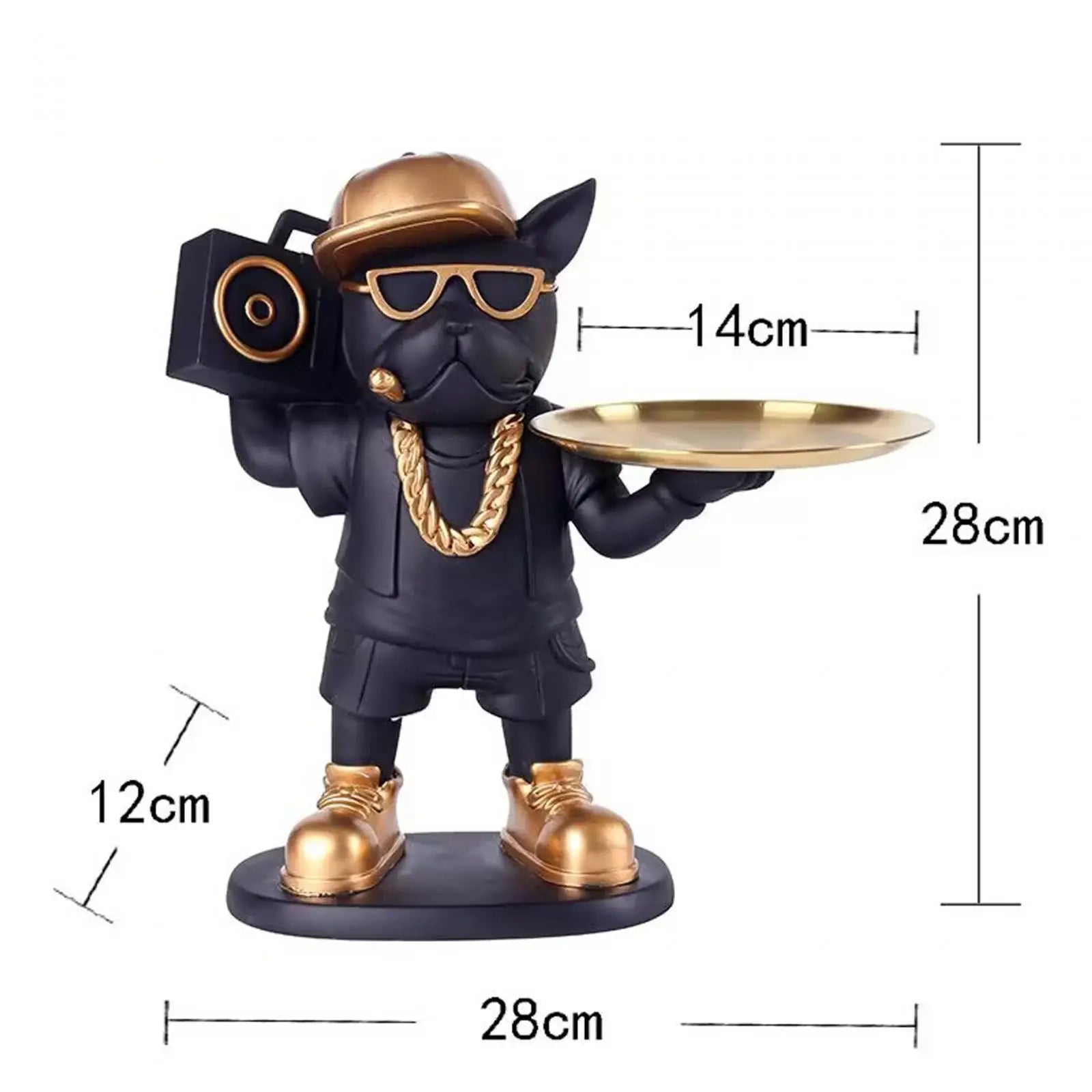 Animal Figurine Puppy Sculpture Dog Statue Storage Box Jewelry Trinket Tray for Living Room Cabinet Entryway Home Entrance