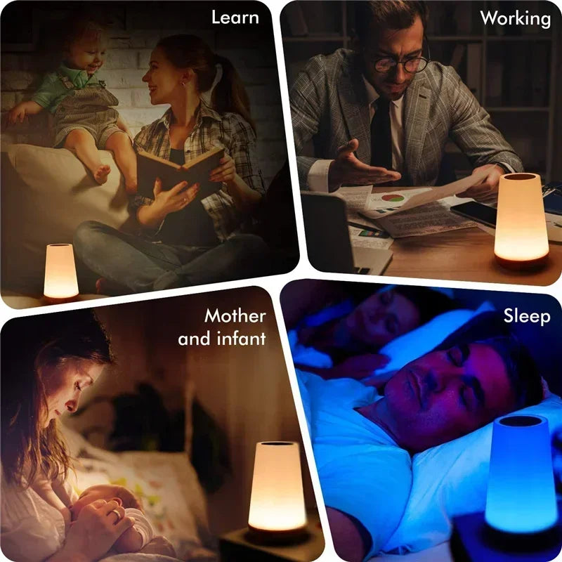Light RGB 13 Color Changing Night  Remote Control Touch Dimmable Lamp Portable Table Bedside Lamps USB Rechargeable Night Lamp