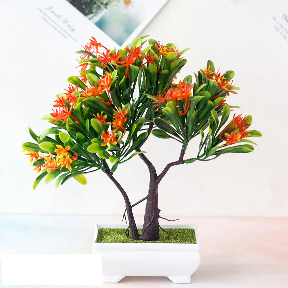 Artificial Plants Bonsai Small Tree Pot Fake Plant Flowers Potted Ornaments For Hotel Home Room Table Decoration Garden Decor