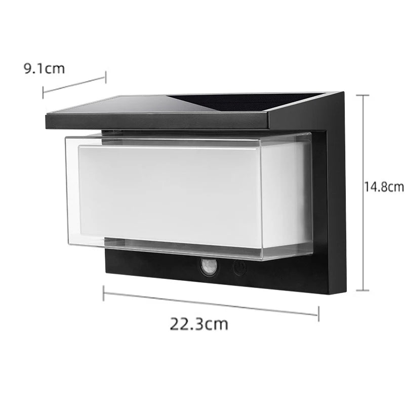 LED Outdoor Solar Porch Light with Motion Sensor Bright Fence Wall Light IP65 Waterproof for Garden Yard Balcony Garage Decor