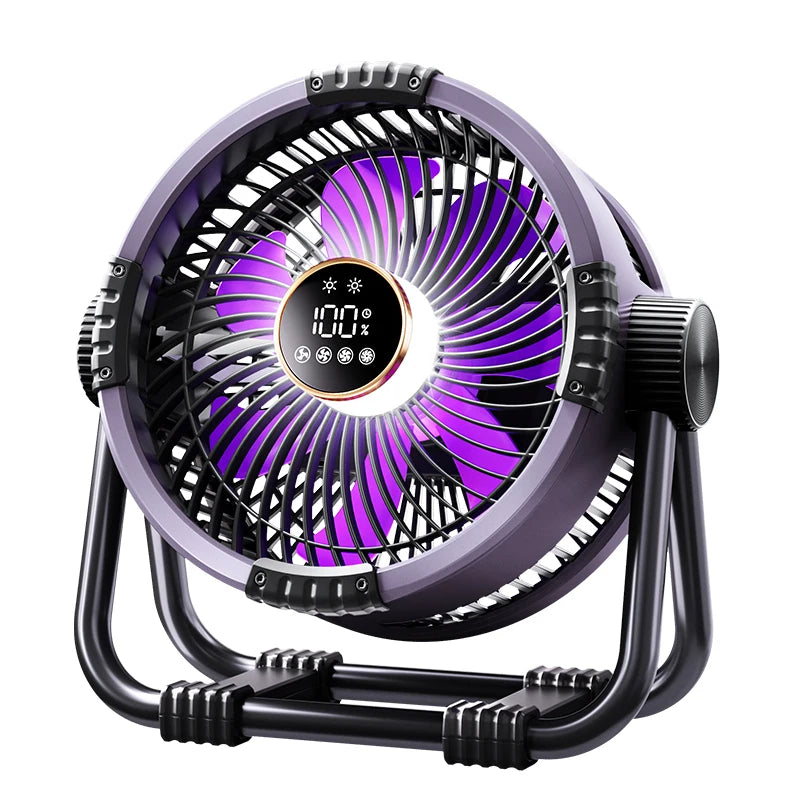 Camping Fan Portable Electric Fan 20000mAh Rechargeable Desktop Air Circulator Wireless Ceiling Electric Fan with Power Bank