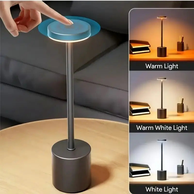 1 USB Charging LED Touch Three Color Dimmable Desk Lamp Suitable for Living Room Bedroom Dormitory Reading Light