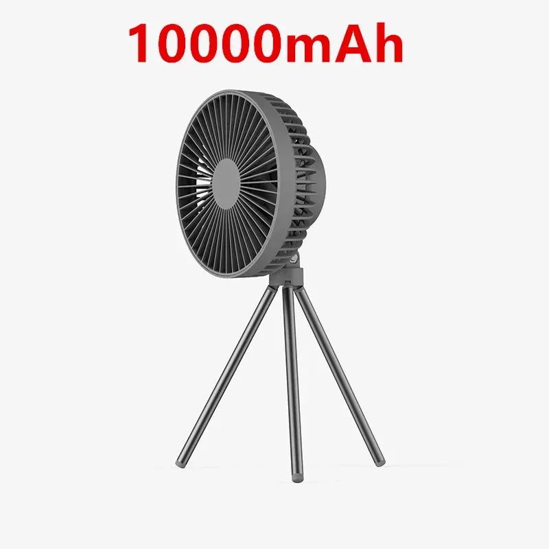 10000mAh 4000mAh Camping Fan Rechargeable Desktop Portable Circulator Wireless Ceiling Electric Fan with Power Bank LED Lighting