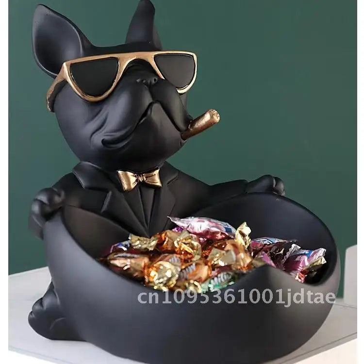 Cool Dog Figurine Statue Resin Animal Ornament Home Decor Storage Box Art Sculpture Gift