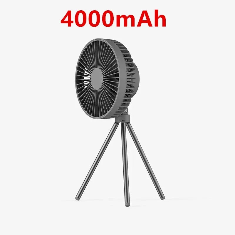 10000mAh 4000mAh Camping Fan Rechargeable Desktop Portable Circulator Wireless Ceiling Electric Fan with Power Bank LED Lighting