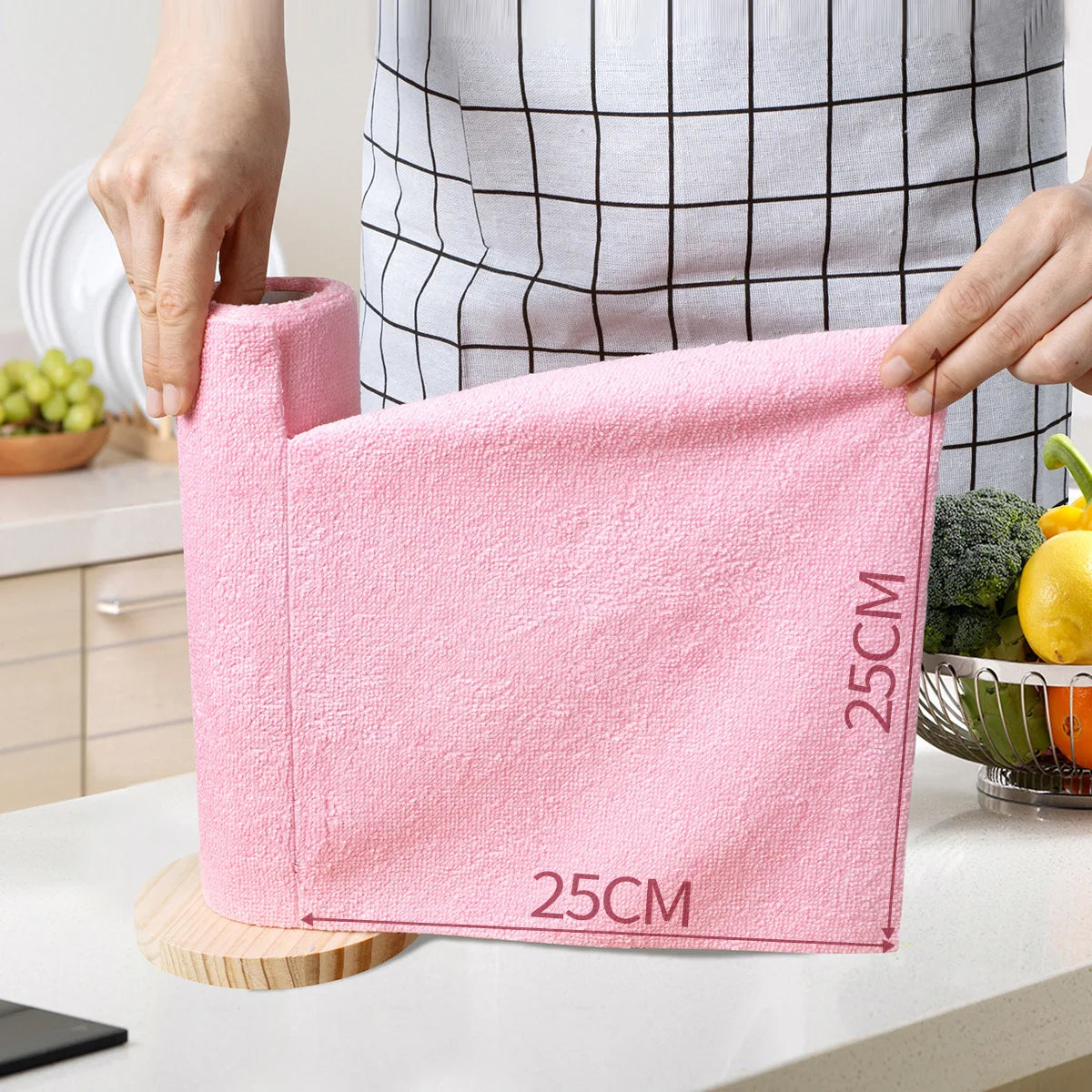 20pcs/Roll Microfiber Dish Cloths Multi Purpose Towels for Tableware Double Sided Cleaning Rags Kitchen Accessories