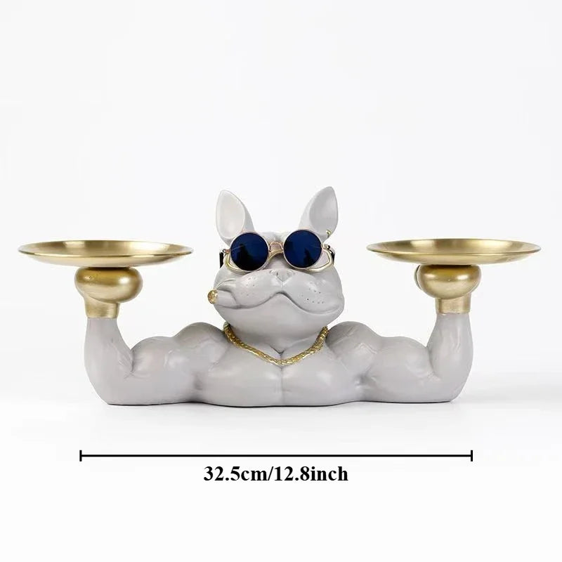 ERMAKOVA New Style Cool Dog Figurine Dog Statue Storage Box Animal Ornament Resin Craft Art Sculpture Figurine Home Decoration