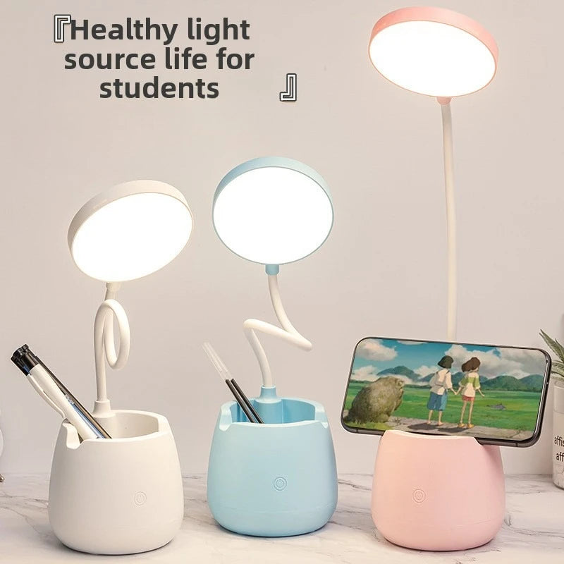 New LED Eye Protection Desk Lamp USB Bedside Lamp Charging Student Study Dormitory Reading Lamp Bedroom Night Light Gift