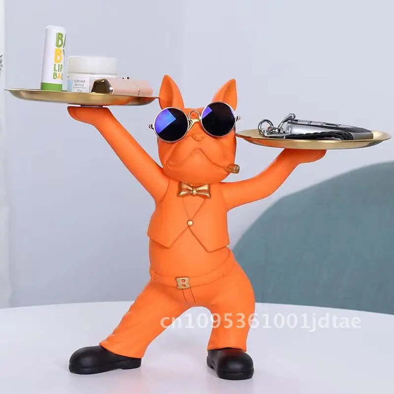 Cool Dog Figurine Statue Resin Animal Ornament Home Decor Storage Box Art Sculpture Gift