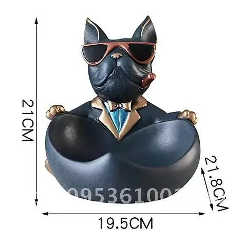 Cool Dog Figurine Statue Resin Animal Ornament Home Decor Storage Box Art Sculpture Gift