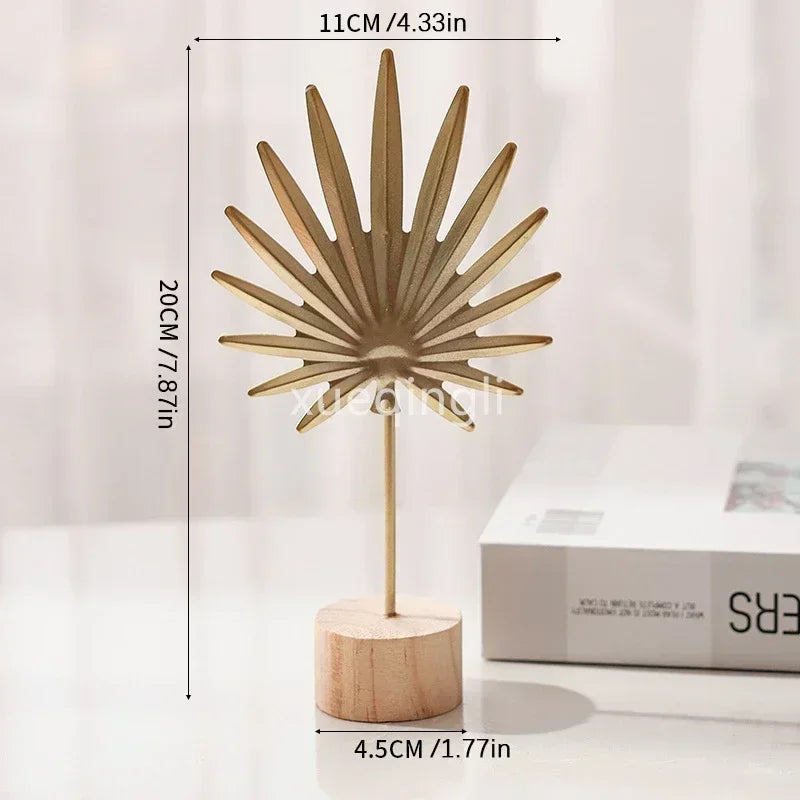 1pc Ginkgo Leaf Decoration Wooden Ornaments Miniature Figurines Office Desktop Crafts Home Decor Festival Gift Home Accessories