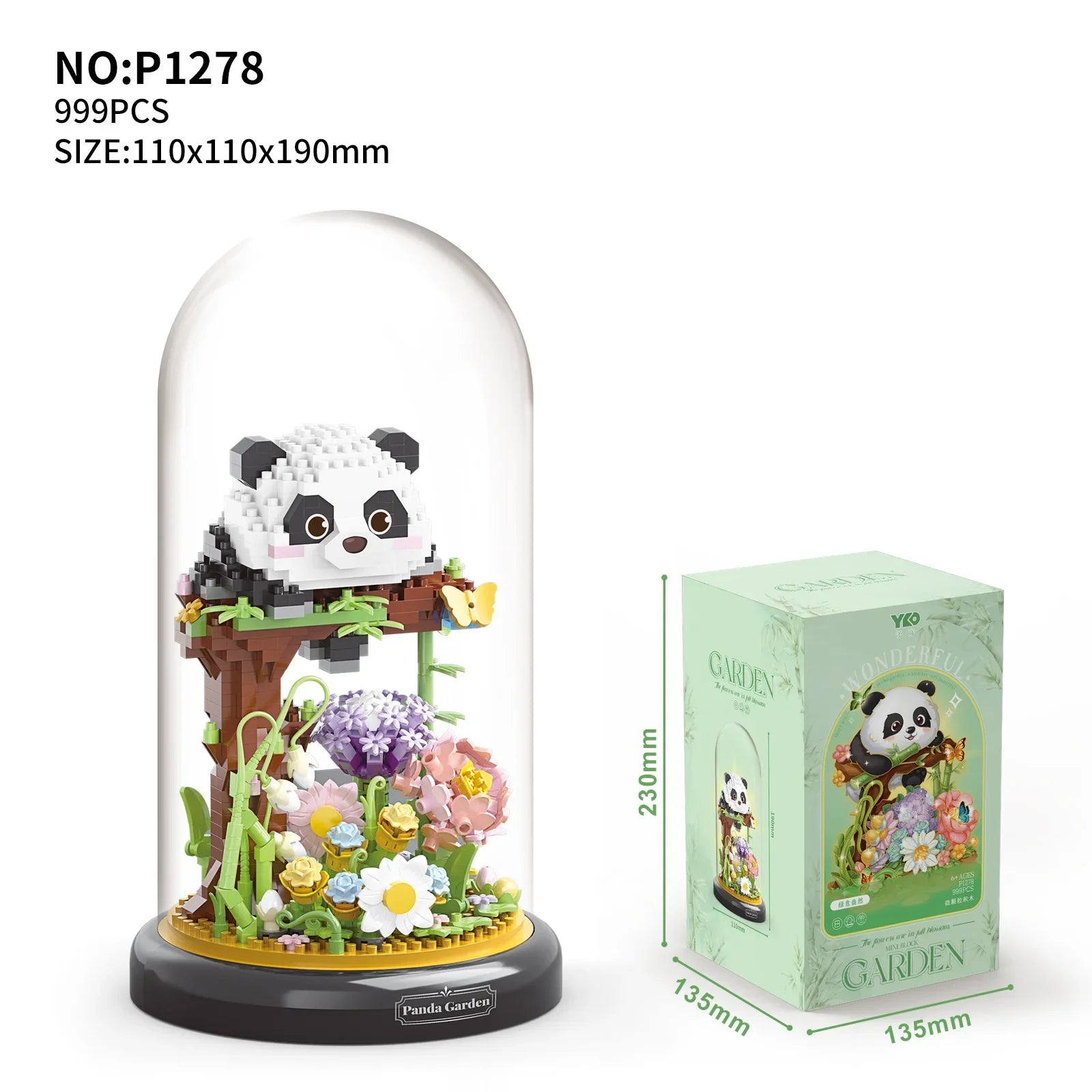 Flower Succulents Building Blocks Panda Owl Bonsai Tree Gardens Romantic Bricks Dust coverDIY Potted Plants Model Kids Kits Toys